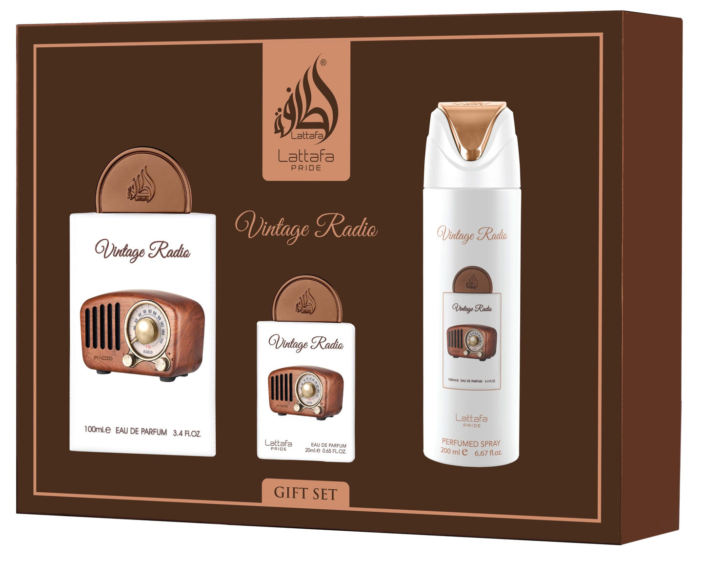 Vintage Radio 3pc Gift Set - Lattafa