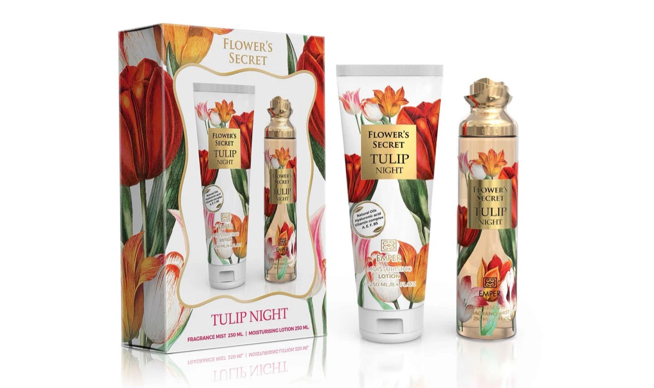 Flower’s Secret Gift Set – Tulip Night (Body lotion + free body mist)